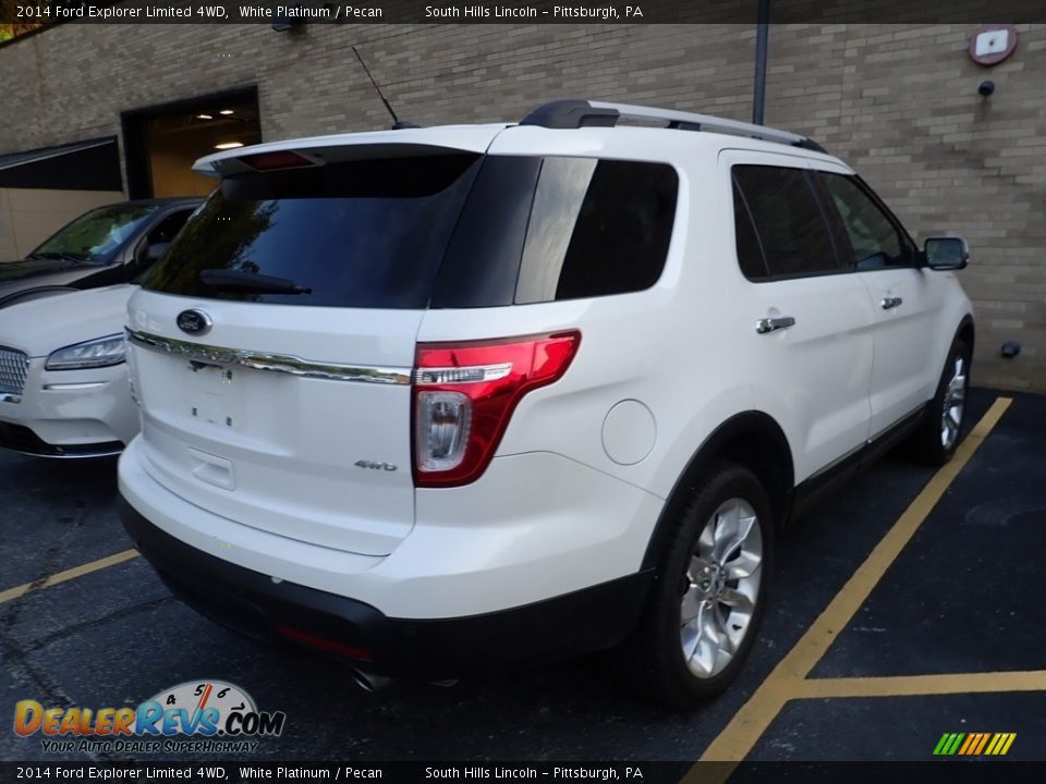 2014 Ford Explorer Limited 4WD White Platinum / Pecan Photo #3