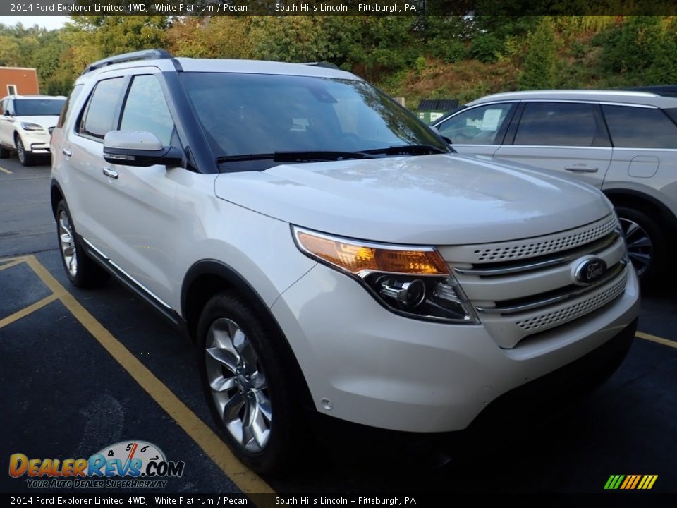 2014 Ford Explorer Limited 4WD White Platinum / Pecan Photo #4
