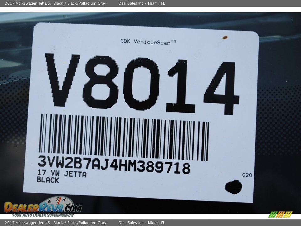 2017 Volkswagen Jetta S Black / Black/Palladium Gray Photo #20