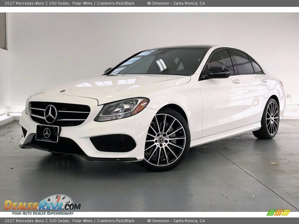 2017 Mercedes-Benz C 300 Sedan Polar White / Cranberry Red/Black Photo #12