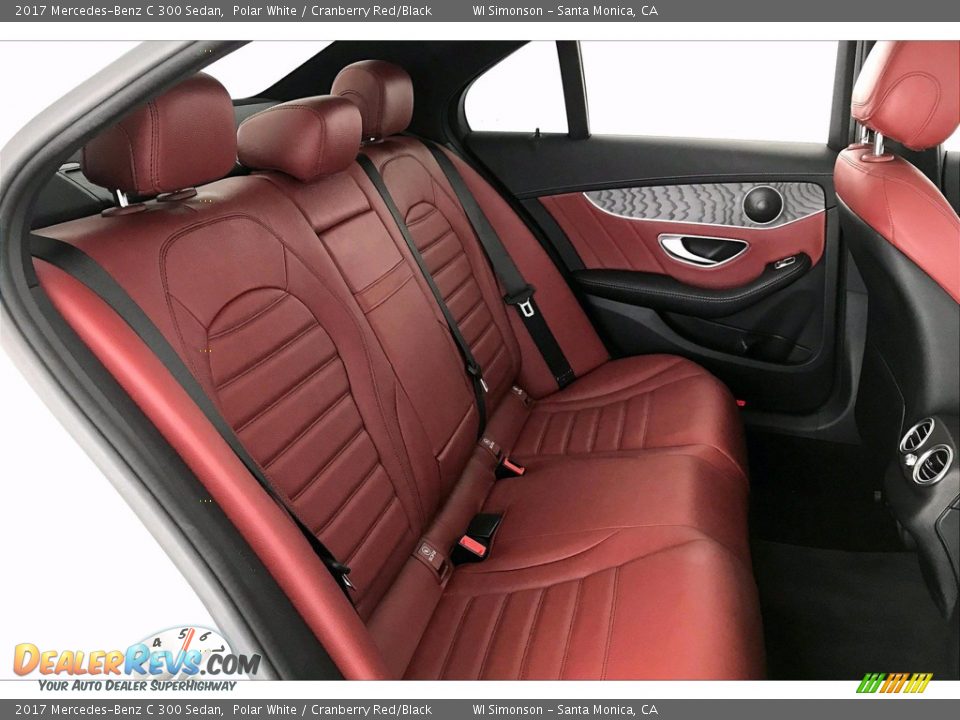 2017 Mercedes-Benz C 300 Sedan Polar White / Cranberry Red/Black Photo #13