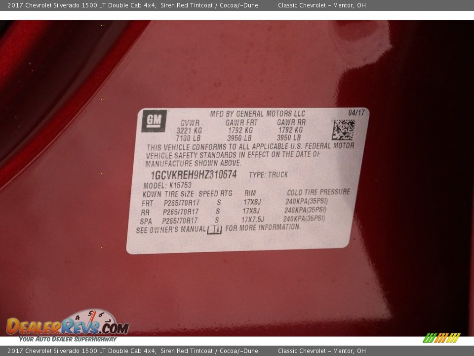 2017 Chevrolet Silverado 1500 LT Double Cab 4x4 Siren Red Tintcoat / Cocoa/­Dune Photo #22