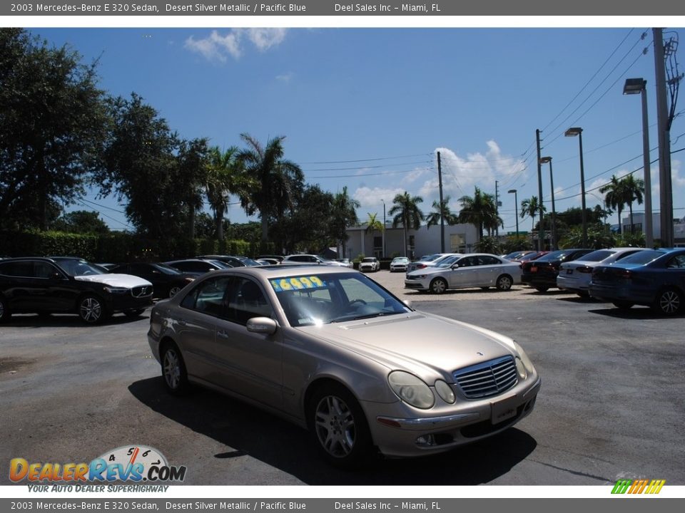 2003 Mercedes-Benz E 320 Sedan Desert Silver Metallic / Pacific Blue Photo #1