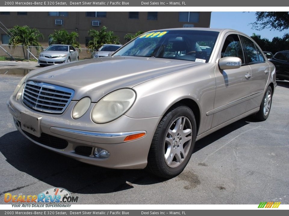 2003 Mercedes-Benz E 320 Sedan Desert Silver Metallic / Pacific Blue Photo #5