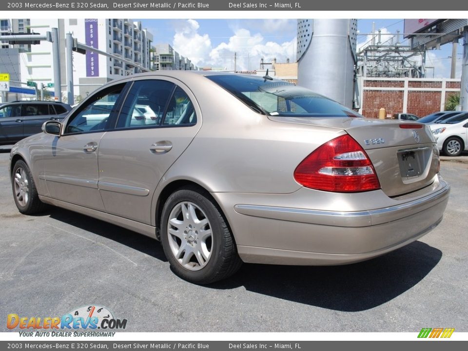2003 Mercedes-Benz E 320 Sedan Desert Silver Metallic / Pacific Blue Photo #7