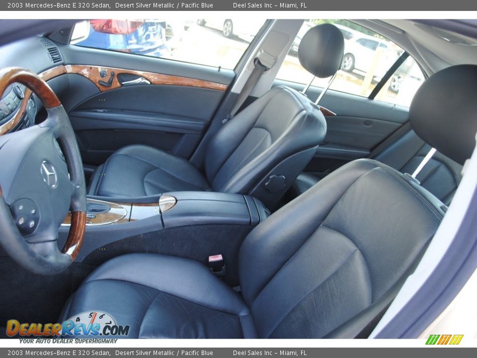 2003 Mercedes-Benz E 320 Sedan Desert Silver Metallic / Pacific Blue Photo #13