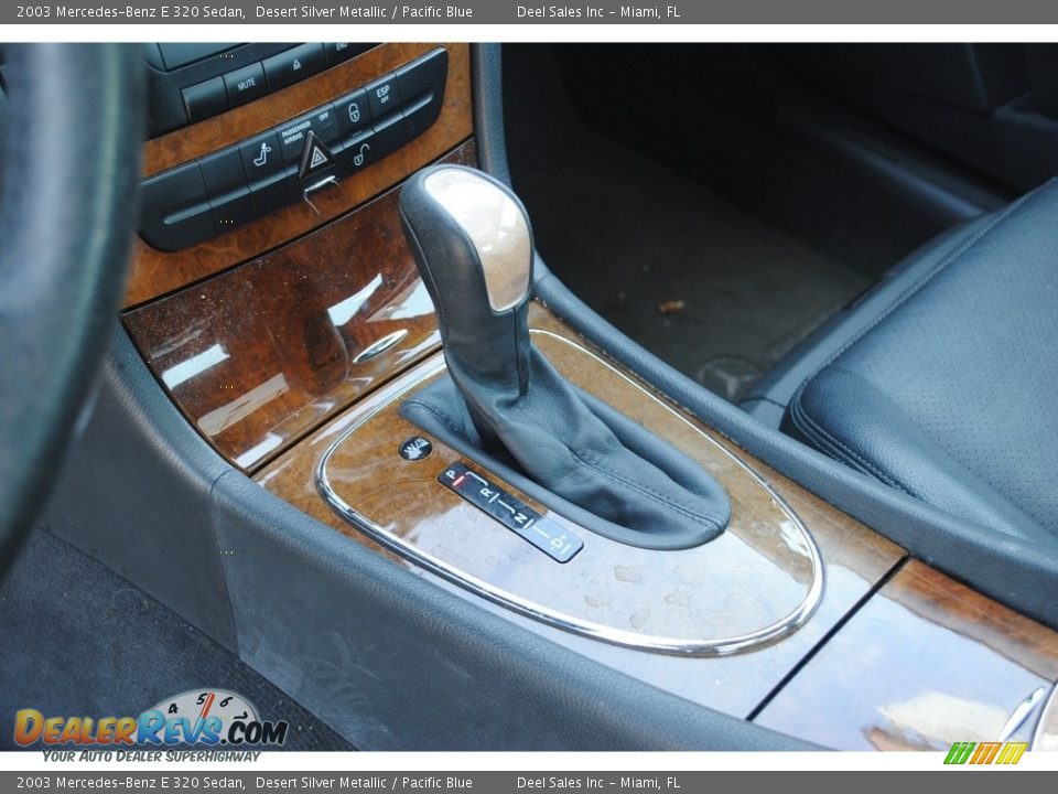 2003 Mercedes-Benz E 320 Sedan Desert Silver Metallic / Pacific Blue Photo #14