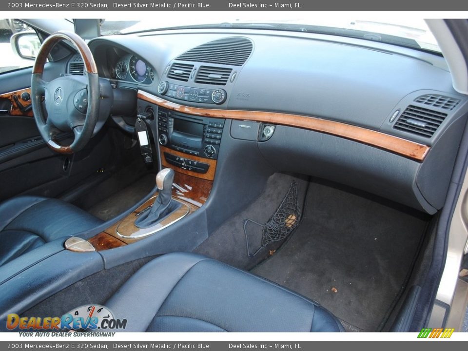 2003 Mercedes-Benz E 320 Sedan Desert Silver Metallic / Pacific Blue Photo #19