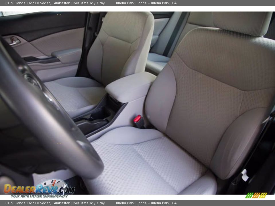 2015 Honda Civic LX Sedan Alabaster Silver Metallic / Gray Photo #14