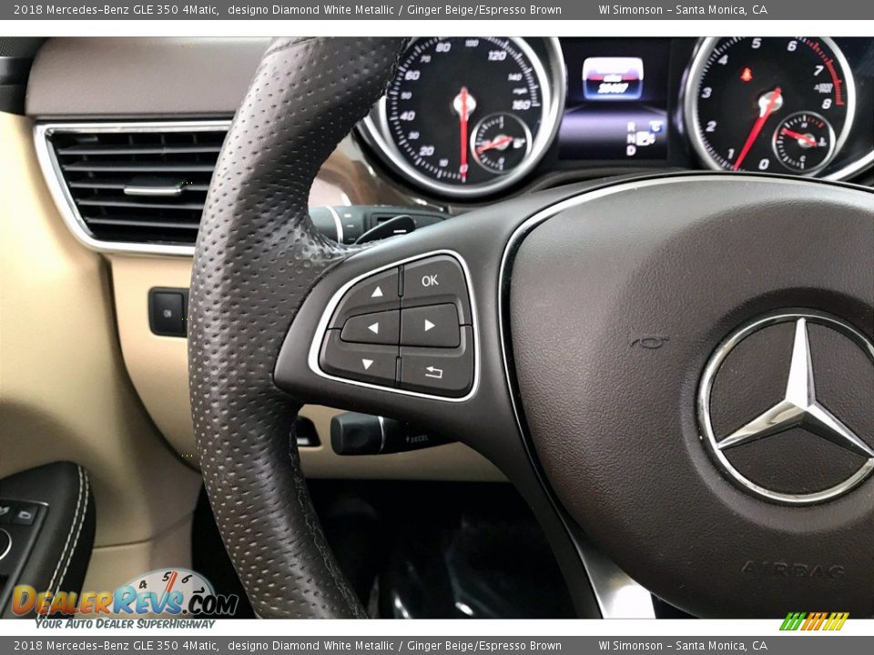 2018 Mercedes-Benz GLE 350 4Matic designo Diamond White Metallic / Ginger Beige/Espresso Brown Photo #18