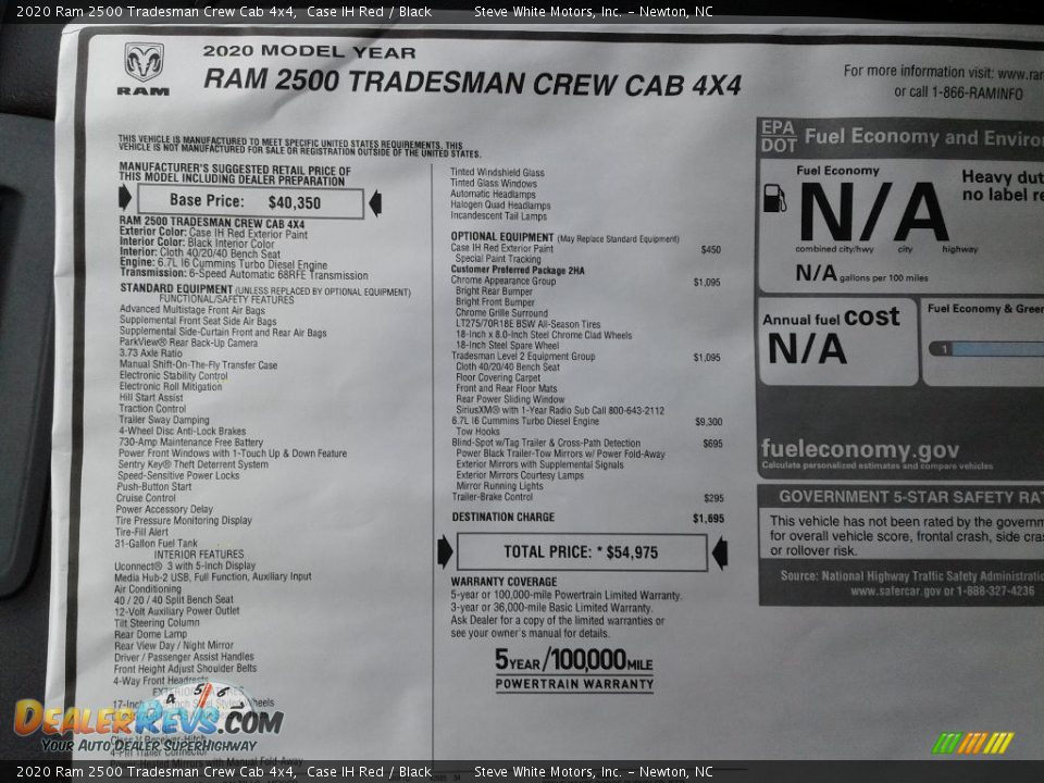 2020 Ram 2500 Tradesman Crew Cab 4x4 Case IH Red / Black Photo #27
