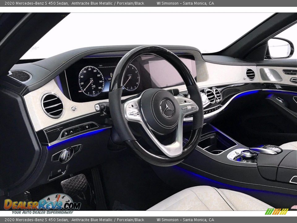 2020 Mercedes-Benz S 450 Sedan Anthracite Blue Metallic / Porcelain/Black Photo #4