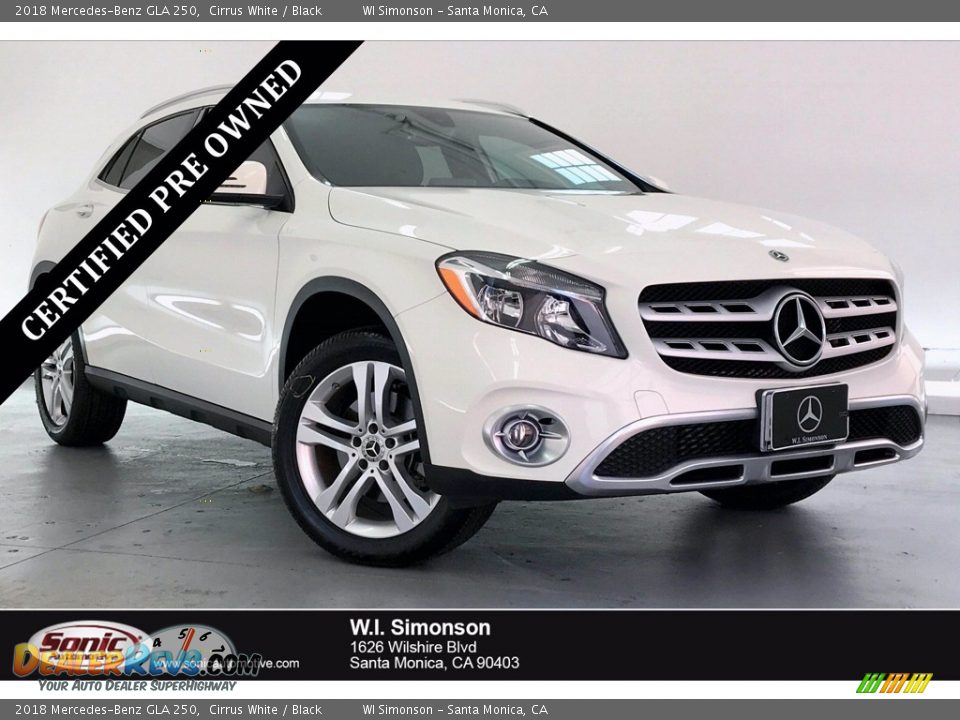 2018 Mercedes-Benz GLA 250 Cirrus White / Black Photo #1