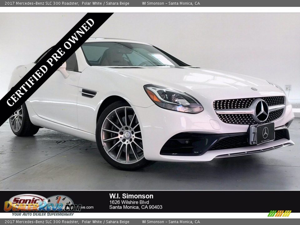 2017 Mercedes-Benz SLC 300 Roadster Polar White / Sahara Beige Photo #1