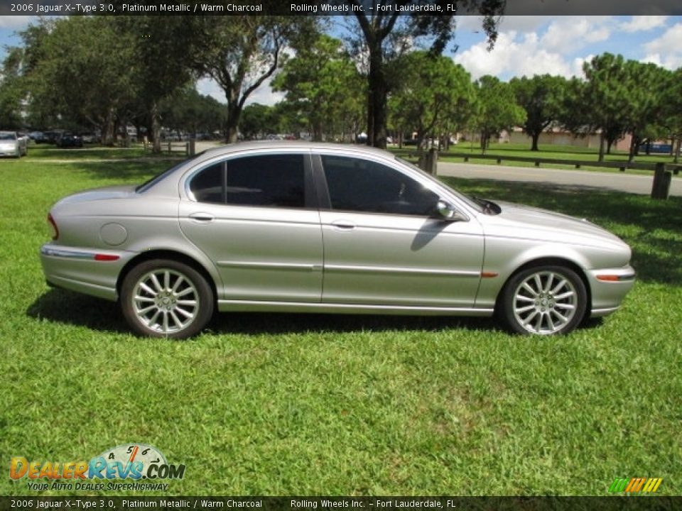 2006 Jaguar X-Type 3.0 Platinum Metallic / Warm Charcoal Photo #11