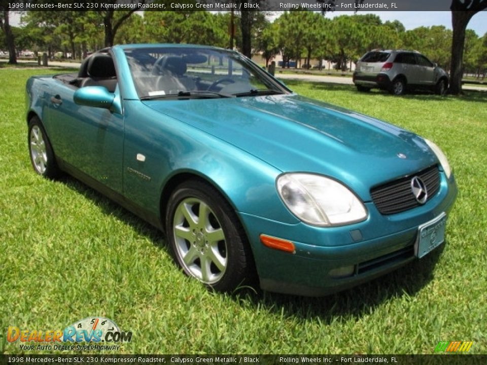 1998 Mercedes-Benz SLK 230 Kompressor Roadster Calypso Green Metallic / Black Photo #17