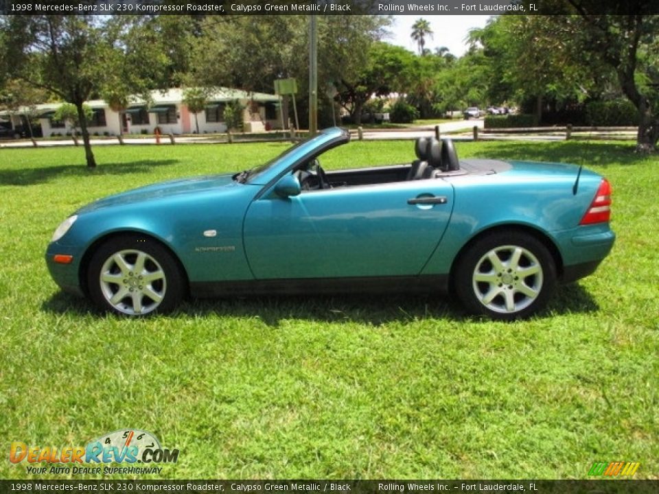 1998 Mercedes-Benz SLK 230 Kompressor Roadster Calypso Green Metallic / Black Photo #28