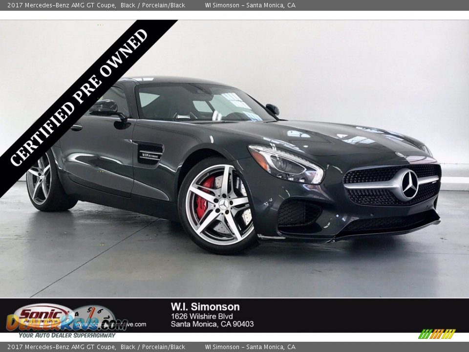 2017 Mercedes-Benz AMG GT Coupe Black / Porcelain/Black Photo #1