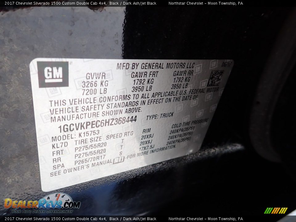 2017 Chevrolet Silverado 1500 Custom Double Cab 4x4 Black / Dark Ash/Jet Black Photo #28