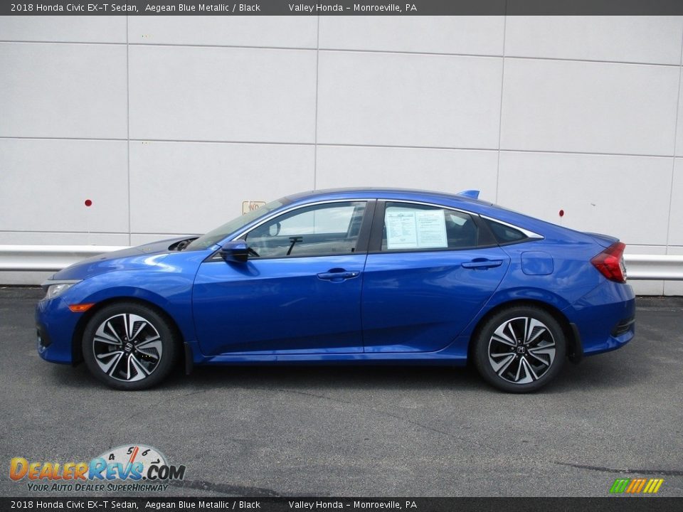 2018 Honda Civic EX-T Sedan Aegean Blue Metallic / Black Photo #2