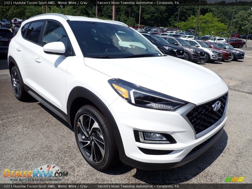 2021 Hyundai Tucson Sport AWD Winter White / Gray Photo #3