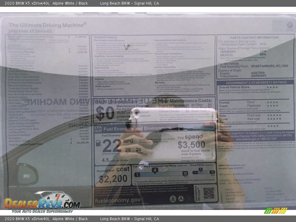 2020 BMW X5 xDrive40i Alpine White / Black Photo #17