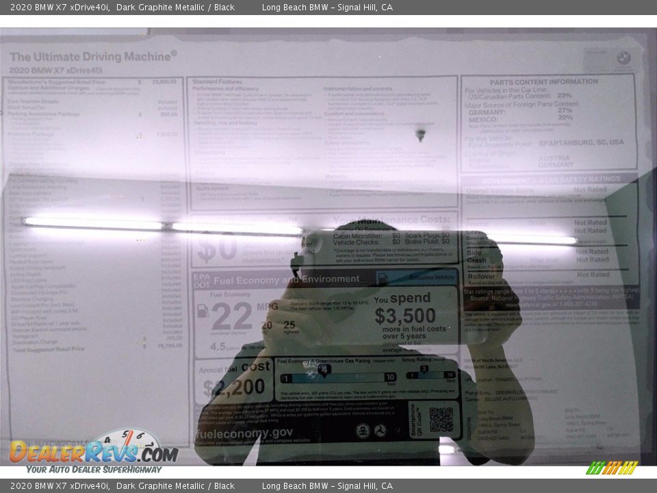 2020 BMW X7 xDrive40i Dark Graphite Metallic / Black Photo #17