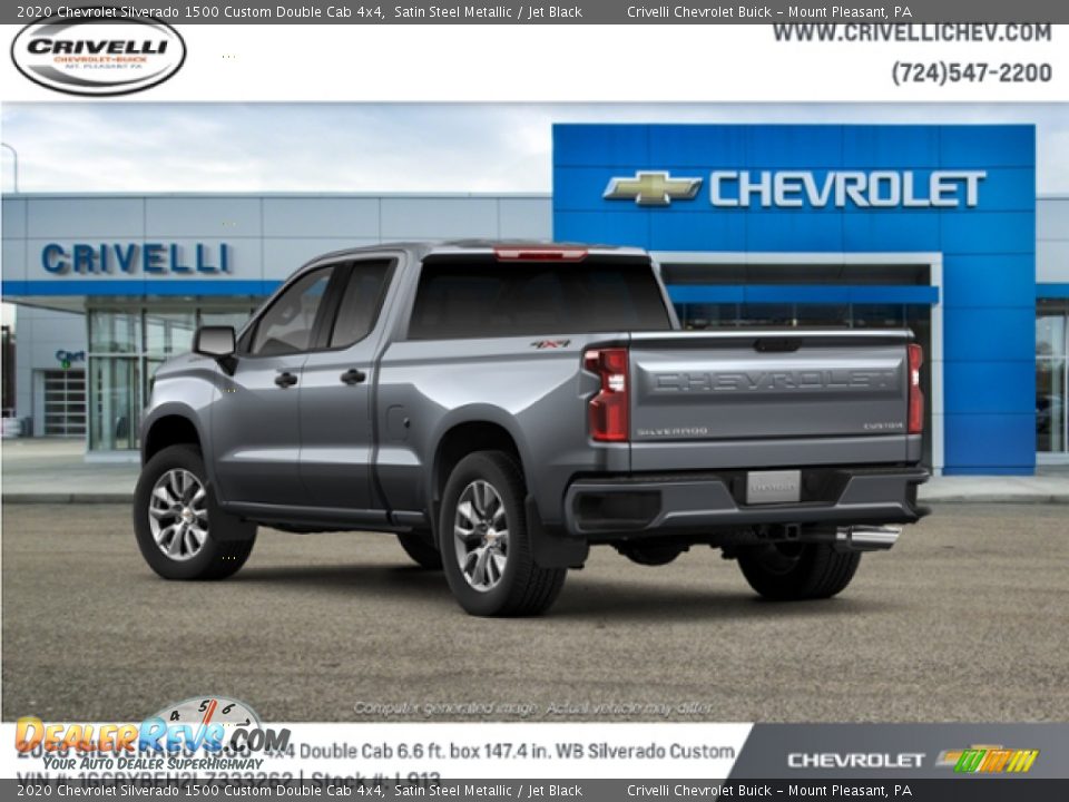 2020 Chevrolet Silverado 1500 Custom Double Cab 4x4 Satin Steel Metallic / Jet Black Photo #2