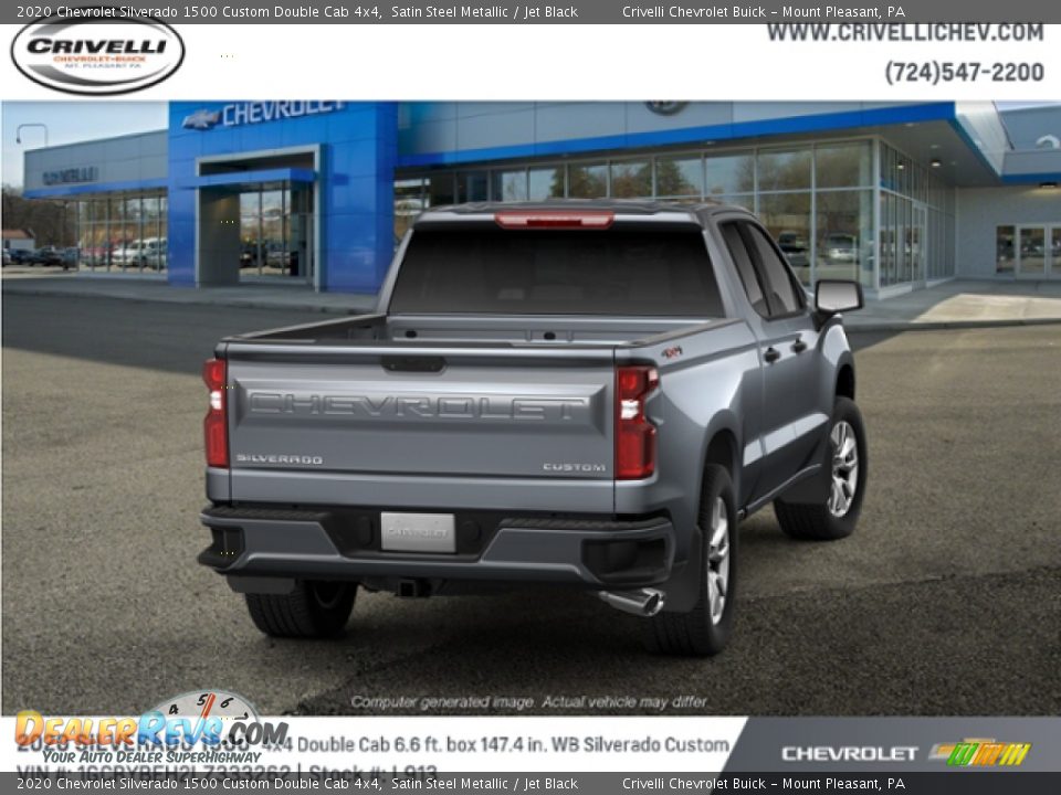 2020 Chevrolet Silverado 1500 Custom Double Cab 4x4 Satin Steel Metallic / Jet Black Photo #3