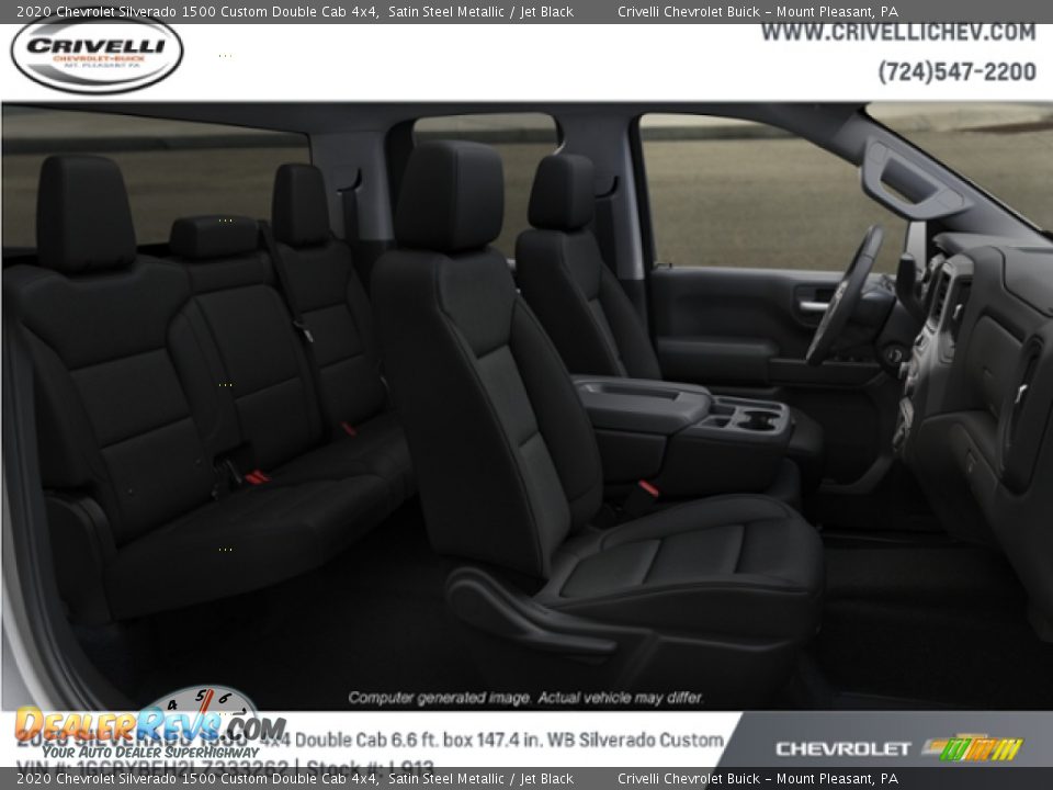 2020 Chevrolet Silverado 1500 Custom Double Cab 4x4 Satin Steel Metallic / Jet Black Photo #6