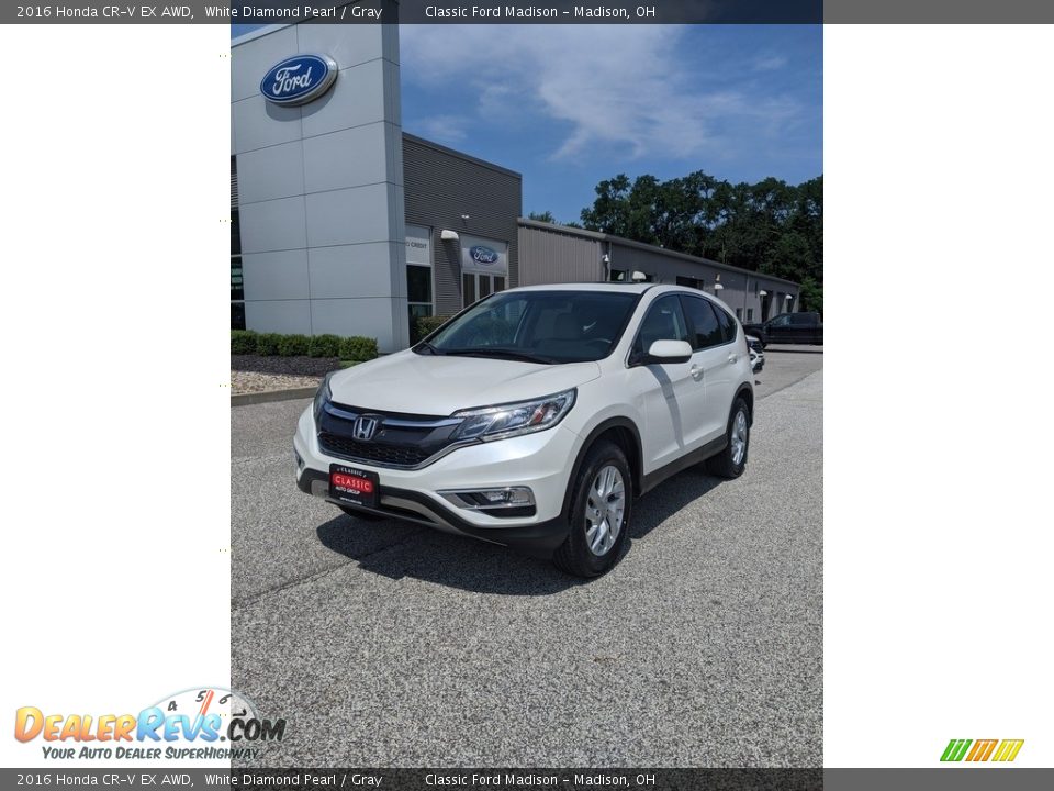2016 Honda CR-V EX AWD White Diamond Pearl / Gray Photo #1