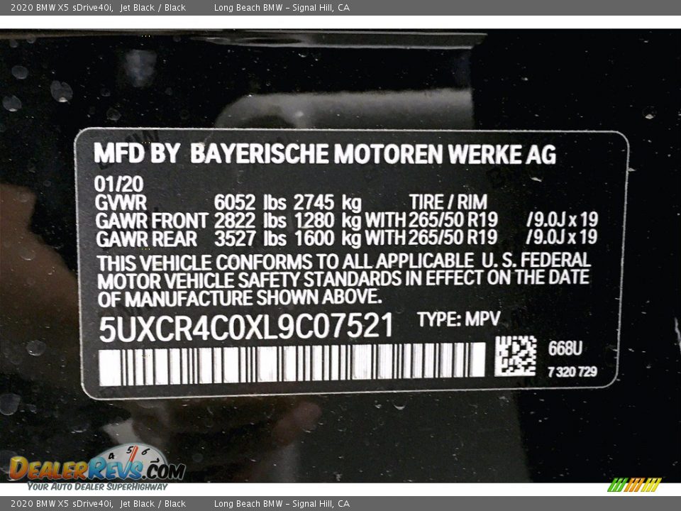 2020 BMW X5 sDrive40i Jet Black / Black Photo #18