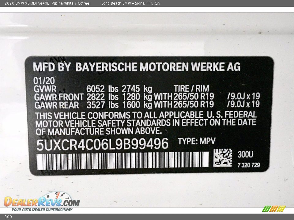 BMW Color Code 300 Alpine White