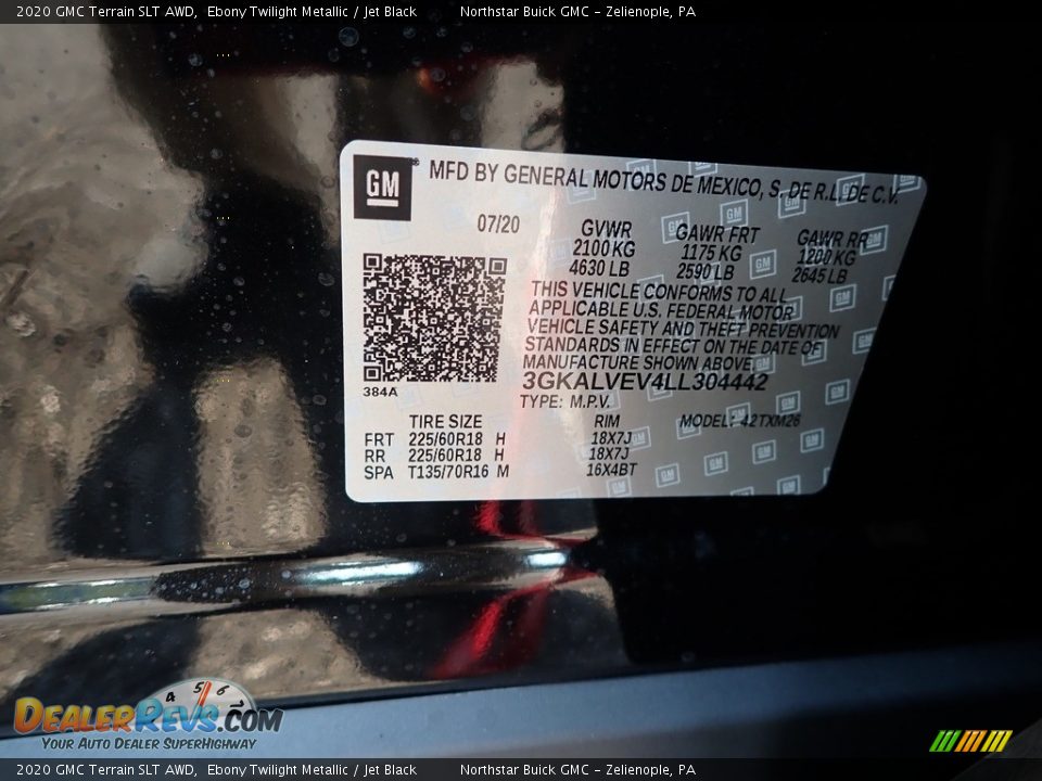 2020 GMC Terrain SLT AWD Ebony Twilight Metallic / Jet Black Photo #12
