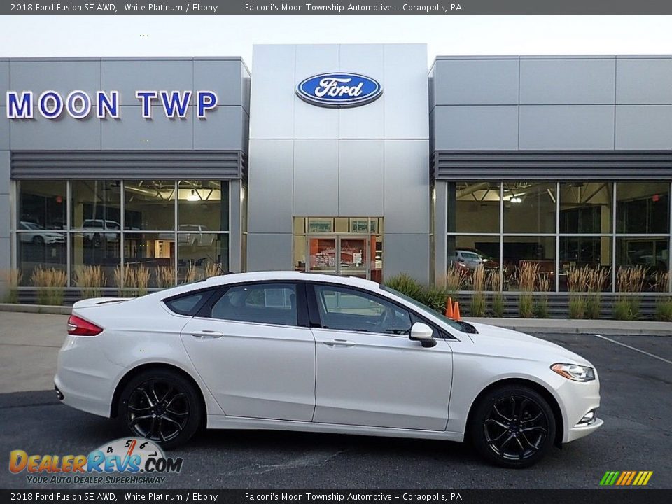 2018 Ford Fusion SE AWD White Platinum / Ebony Photo #1