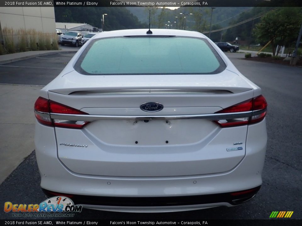 2018 Ford Fusion SE AWD White Platinum / Ebony Photo #3