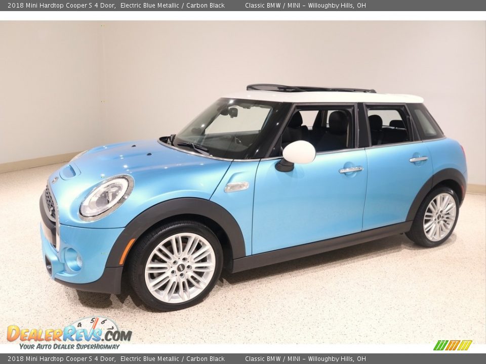 2018 Mini Hardtop Cooper S 4 Door Electric Blue Metallic / Carbon Black Photo #3