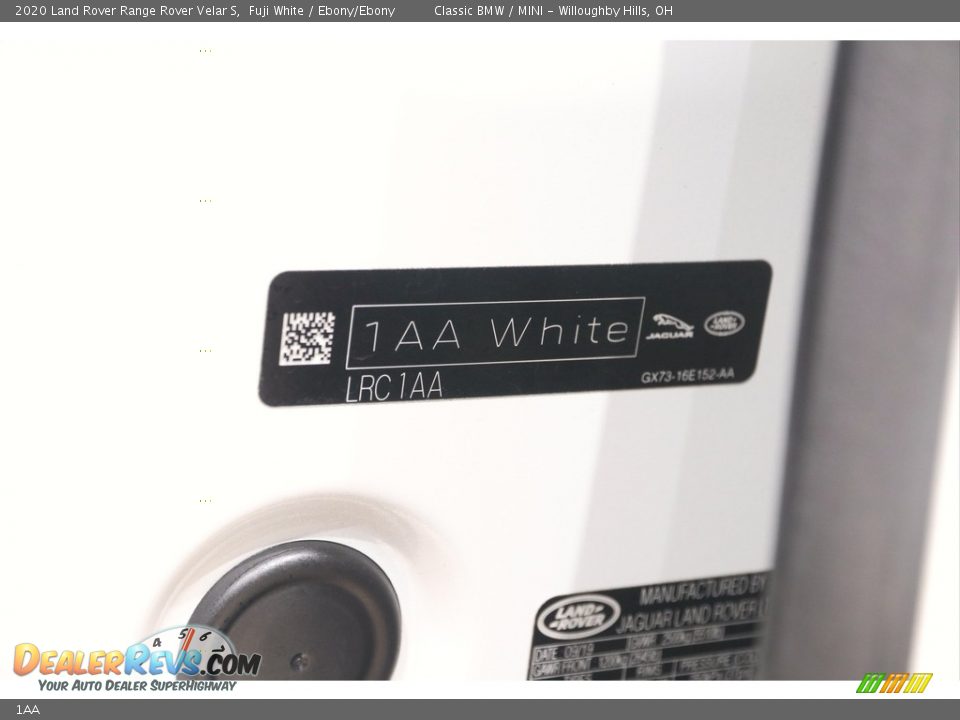 Land Rover Color Code 1AA Fuji White