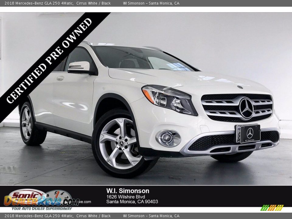 2018 Mercedes-Benz GLA 250 4Matic Cirrus White / Black Photo #1