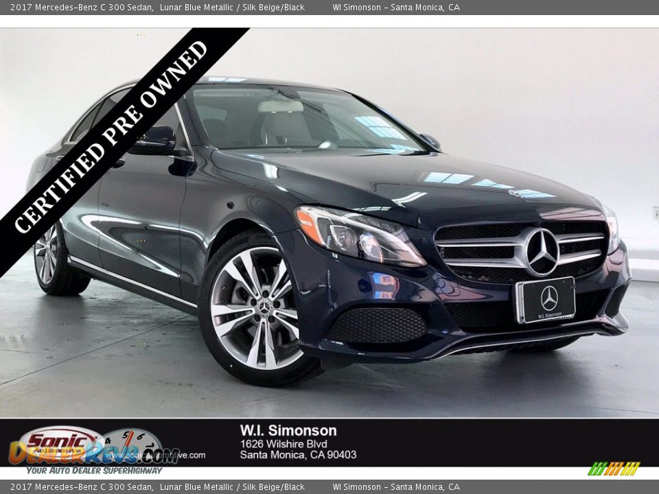 2017 Mercedes-Benz C 300 Sedan Lunar Blue Metallic / Silk Beige/Black Photo #1