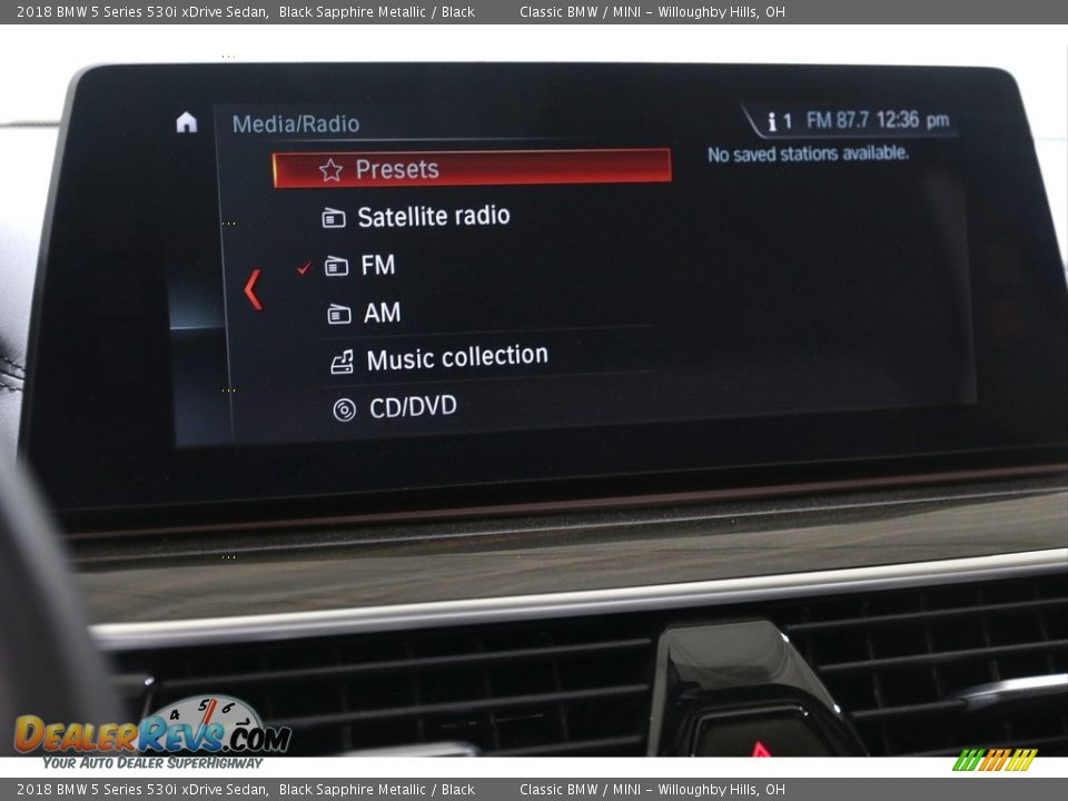 2018 BMW 5 Series 530i xDrive Sedan Black Sapphire Metallic / Black Photo #11