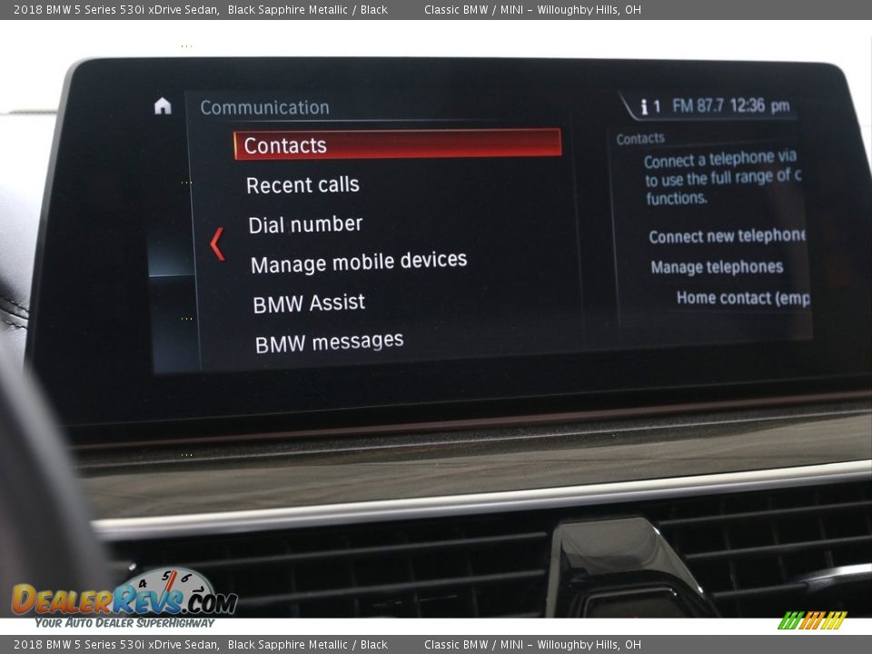 2018 BMW 5 Series 530i xDrive Sedan Black Sapphire Metallic / Black Photo #12