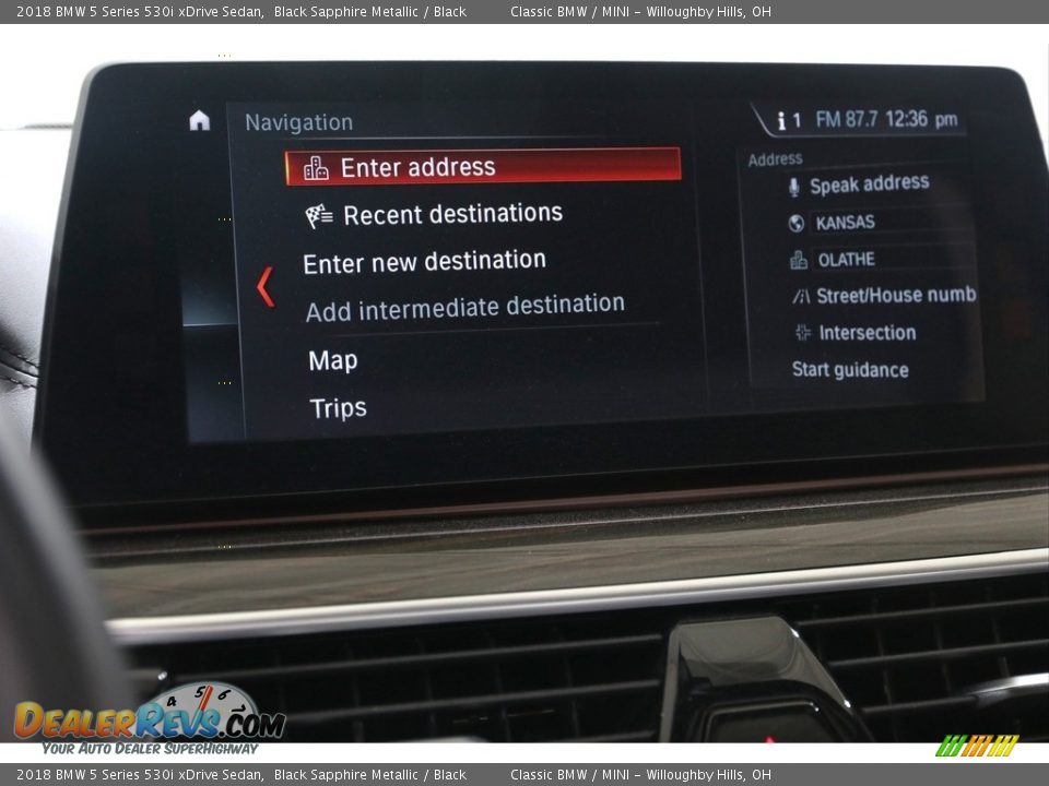 2018 BMW 5 Series 530i xDrive Sedan Black Sapphire Metallic / Black Photo #14