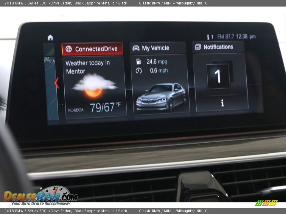 2018 BMW 5 Series 530i xDrive Sedan Black Sapphire Metallic / Black Photo #16