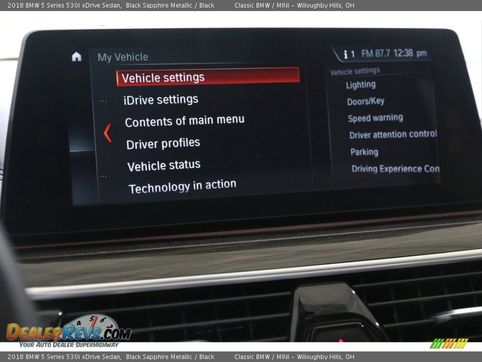 2018 BMW 5 Series 530i xDrive Sedan Black Sapphire Metallic / Black Photo #18