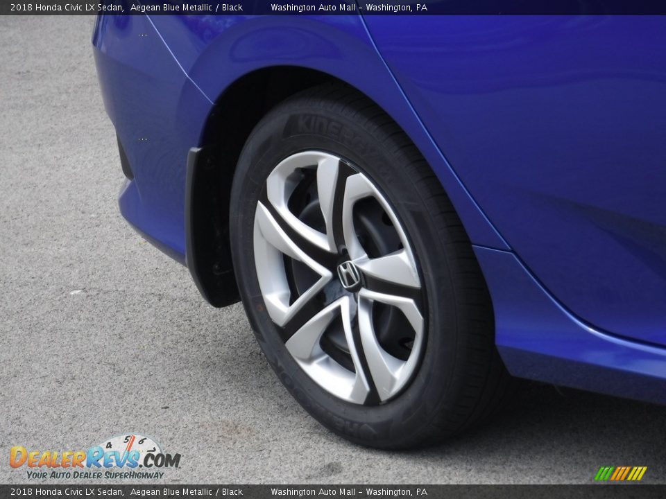 2018 Honda Civic LX Sedan Aegean Blue Metallic / Black Photo #3