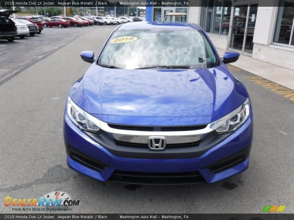 2018 Honda Civic LX Sedan Aegean Blue Metallic / Black Photo #4