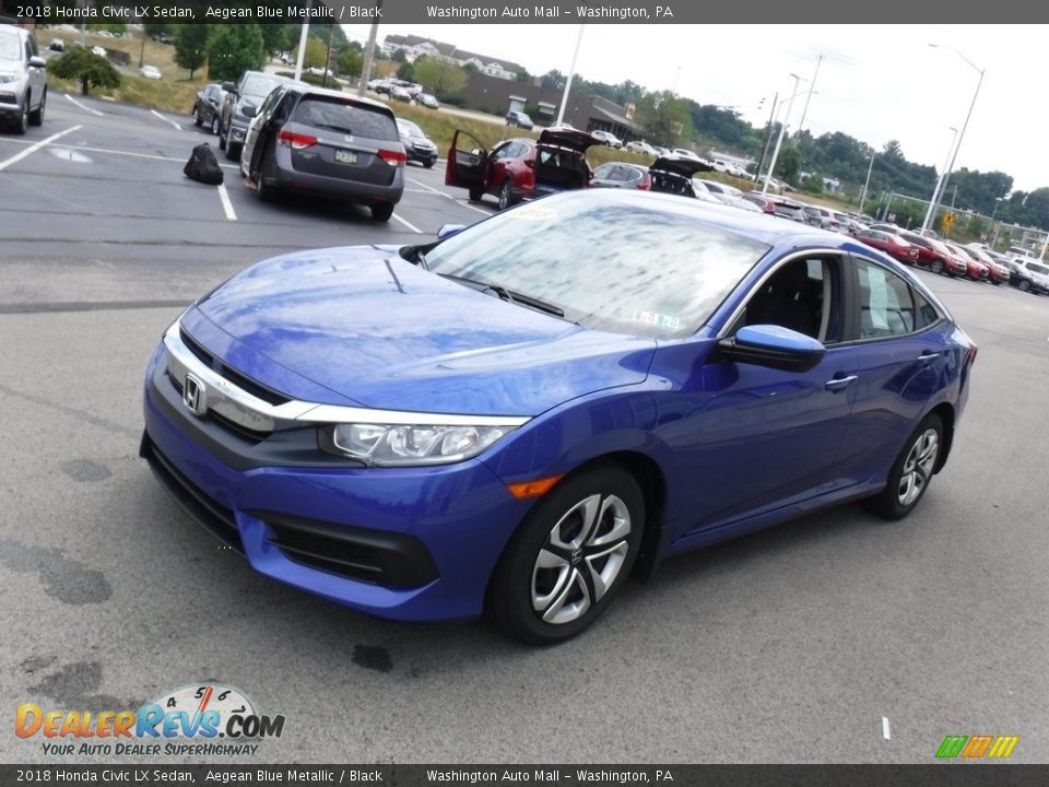 2018 Honda Civic LX Sedan Aegean Blue Metallic / Black Photo #5