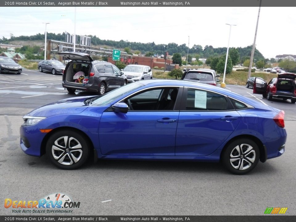 2018 Honda Civic LX Sedan Aegean Blue Metallic / Black Photo #6