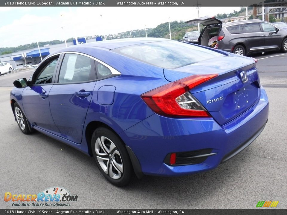 2018 Honda Civic LX Sedan Aegean Blue Metallic / Black Photo #7